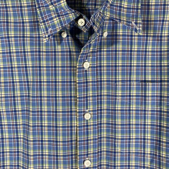 Ralph Lauren Madras Button Down Men's Shirt (S) • Plaid • Blue Label • - Picture 3 of 5